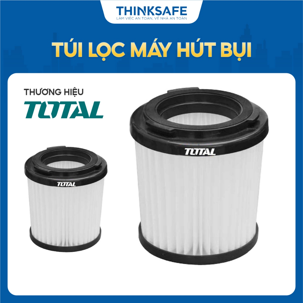 Túi lọc HEPA máy hút bụi 30L - 75L TOTAL, cấp độ lọc F8, hiệu suất lọc lớn hơn 95%, phân phối chính hãng - Thinksafe