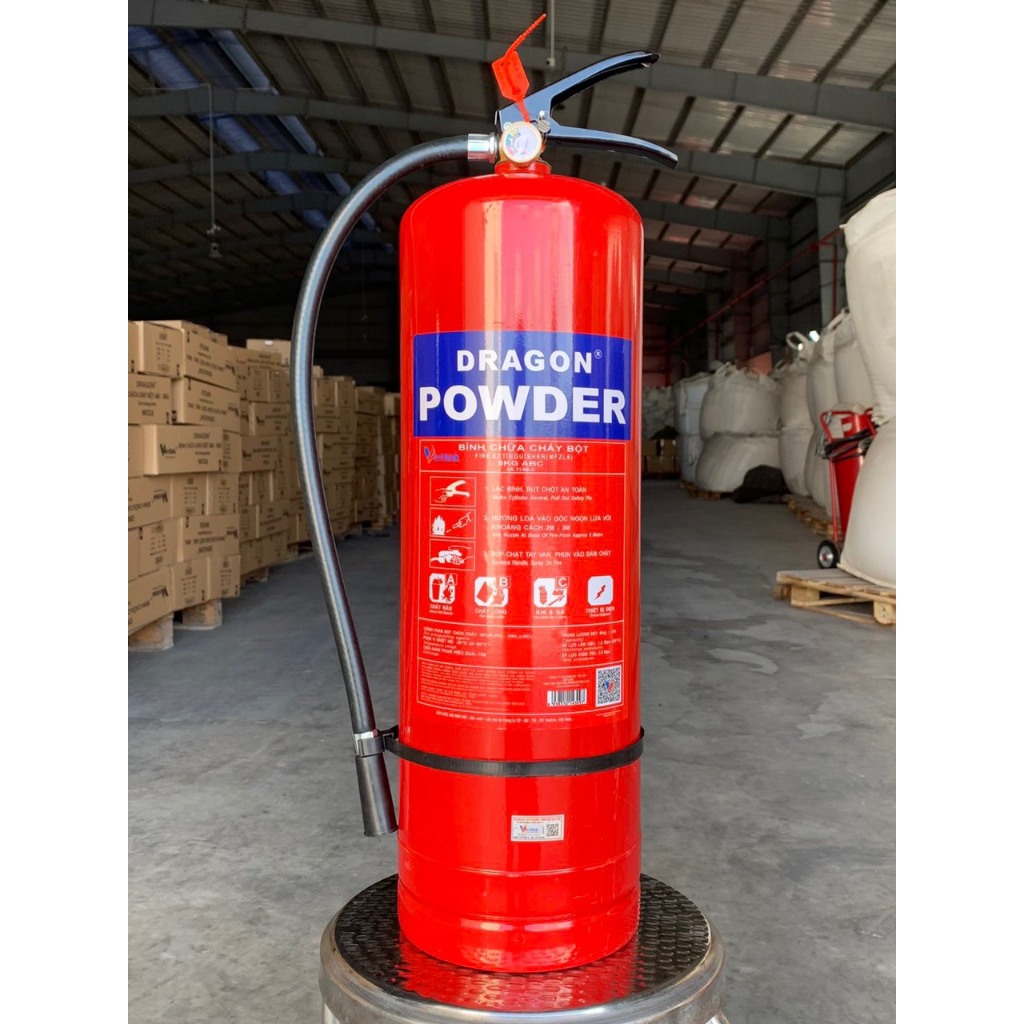 Bình chữa cháy ABC 4KG - 8KG DRAGON sản xuất tại Việt Nam có team kiểm định, chính hãng - Thinksafe