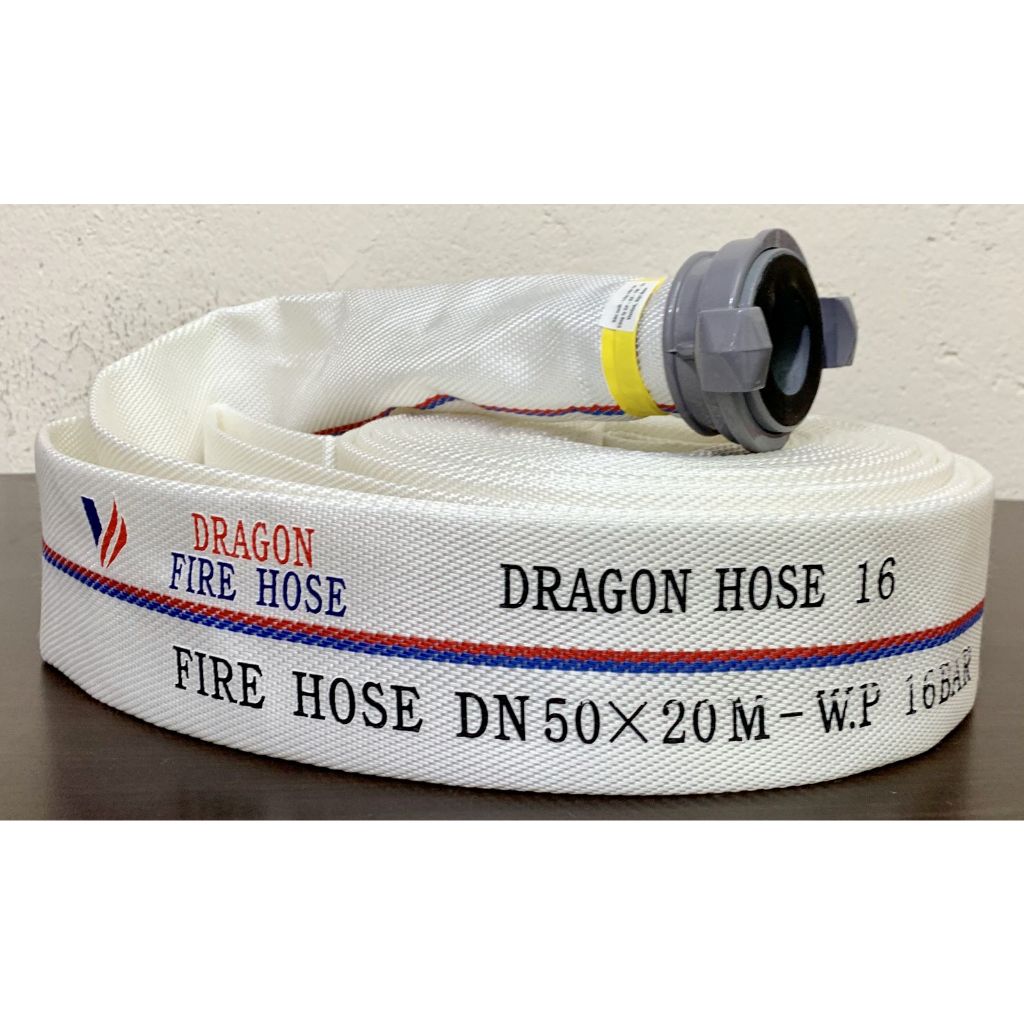Cuộn vòi Dragon D50 - D65 16 bar 20m có tem kiểm định, lớp ống PVC trong 1.1mm, 100% sợi Polyester, chính hãng-Thinksafe