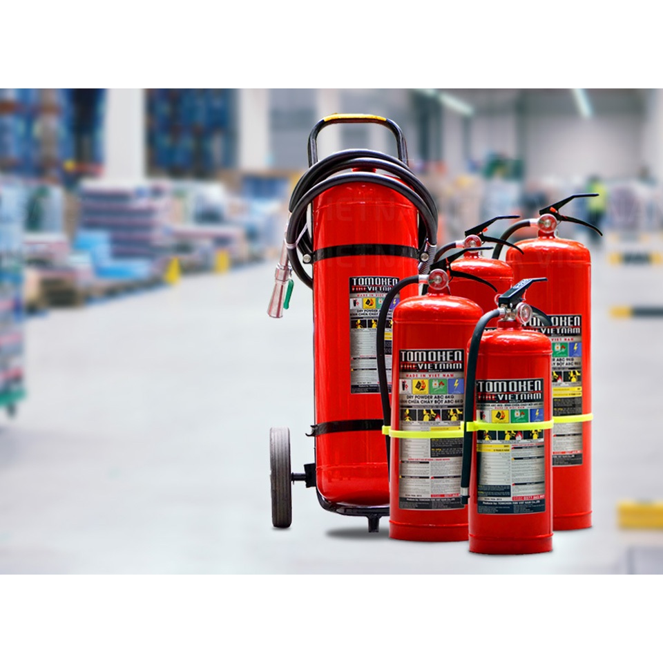 Bình chữa cháy ABC 35KG TOMOKEN sản xuất tại Việt Nam, có tem kiểm định, Bình cứu hoả chính hãng - Thinksafe