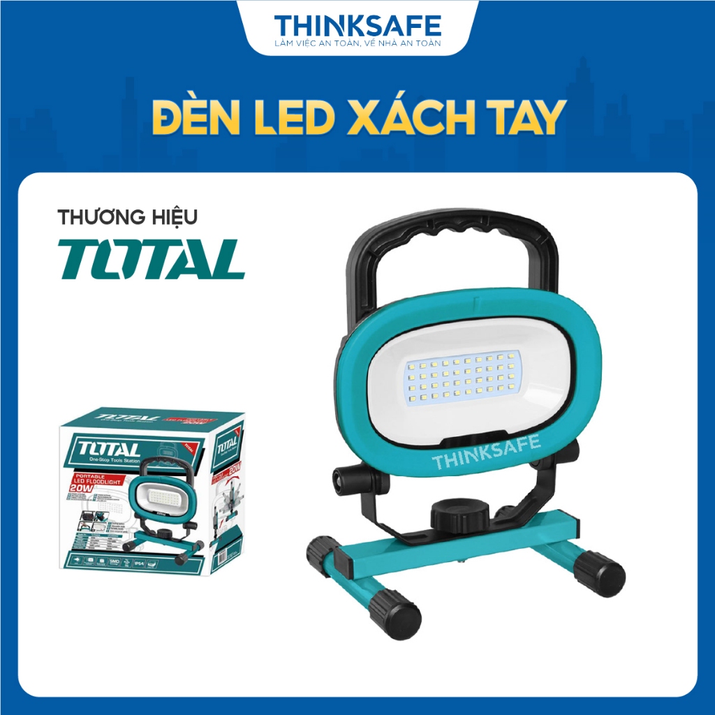 Đèn Led Xách Tay TOTAL TLP20202-TLP20301C, công suất 20W, thời gian sáng 2.5h, IP44, IP54, đèn chính hãng - Thinksafe