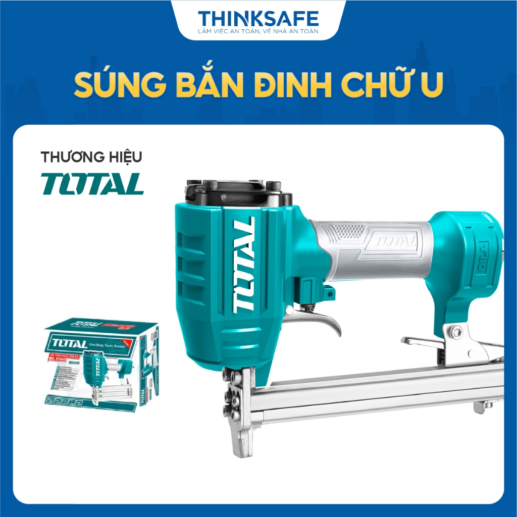 Súng Bắn Đinh Chữ U Total dùng hơi 6mm-16mm, đầu nối loại Nitto, thiết kế nhỏ gọn chất liệu cao cấp - Thinksafe