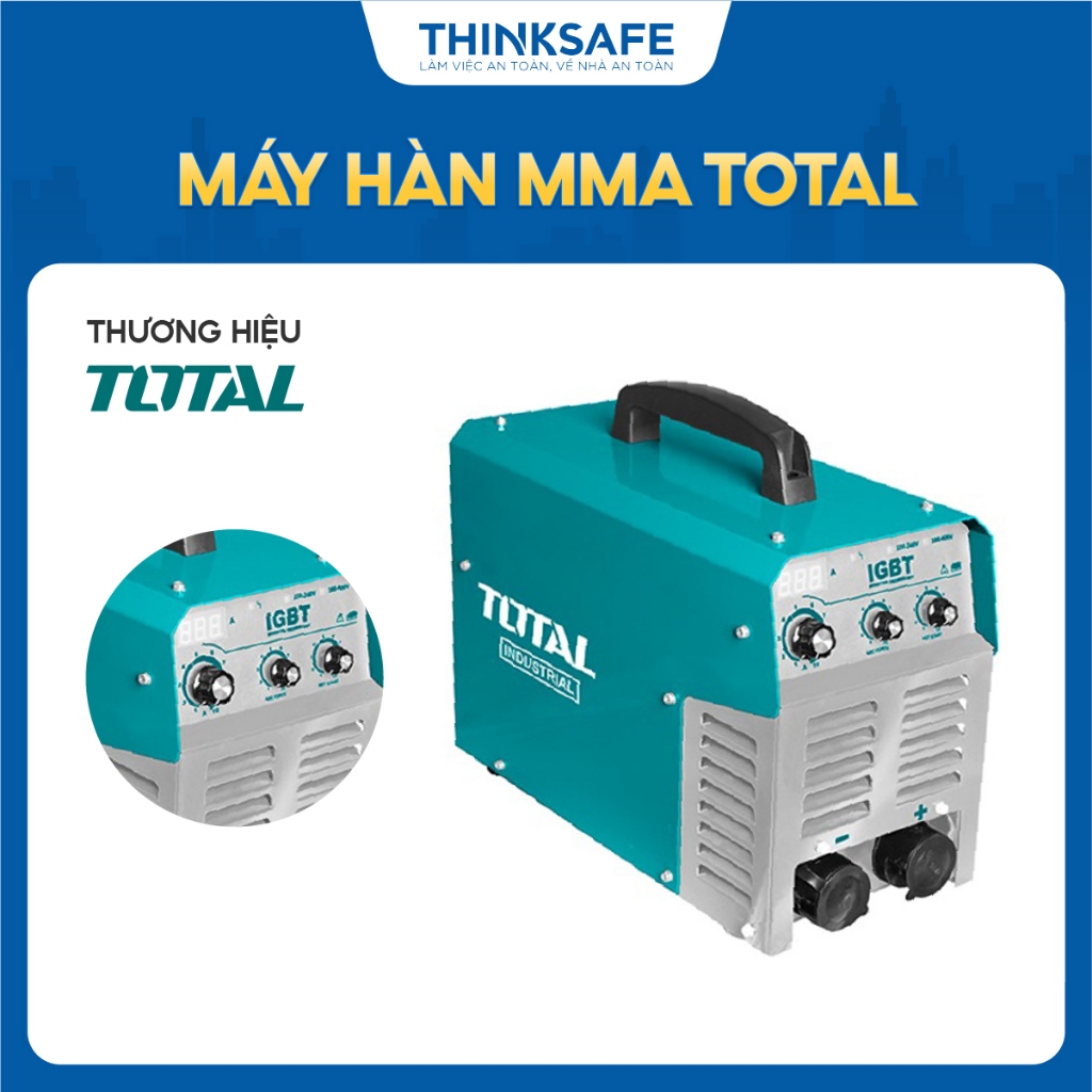 Máy hàn MMA Total TW22505 TW24005, công suất 13 - 27kvA, điện áp tối đa 250A - 400A Máy hàn điện tử Inverter - Thinksafe