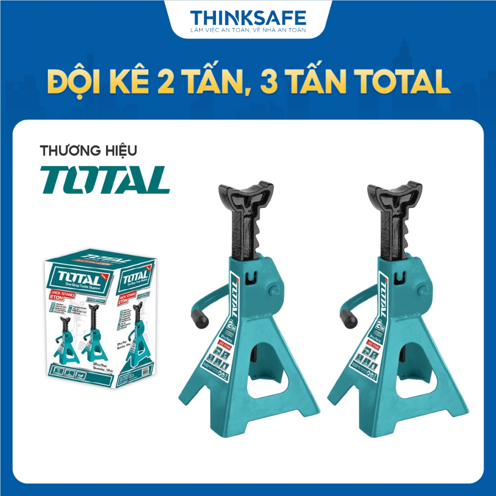 Đội kê 2 tấn, 3 tấn Total THJS0201 THJS0301 Đội xe ô tô nâng tối thiểu 250mm - 270mm, tối đa 380mm - 410mm, đế nâng lớn
