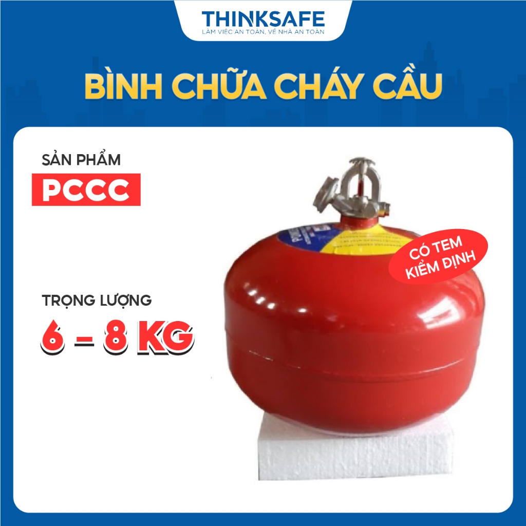 Bình chữa cháy Cầu ABC 6kg - 8kg TOMOKEN sản xuất tại Việt Nam có tem kiểm định, Bình cứu hoả chính hãng - Thinksafe