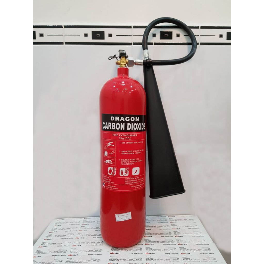 Bình chữa cháy CO2 3KG - 5KG DRAGON sản xuất tại Việt Nam có team kiểm định, chính hãng - Thinksafe