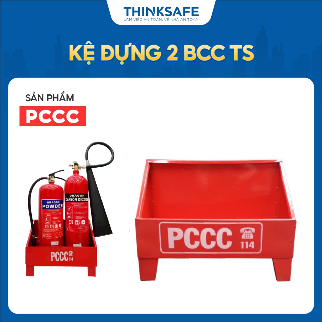 Kệ đựng 2 bình chữa cháy TS, kích thước 30x40x20cm, kệ đôi chính hãng - Thinksafe
