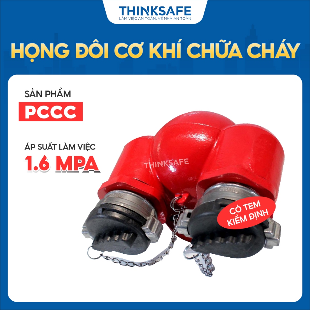 Họng đôi cơ khí chữa cháy FUJI có tem kiểm định, Áp suất làm việc 1.6 Mpa, Trụ chữa cháy chính hãng - Thinksafe