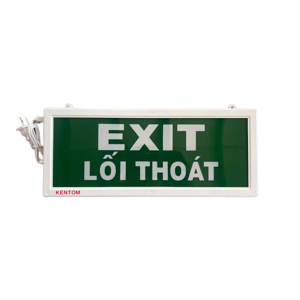Đèn Exit lối thoát KenTom KT-120, đèn thoát hiểm KenTom gắn tường 2 mặt với bóng Led siêu sáng, chính hãng - Thinksafe