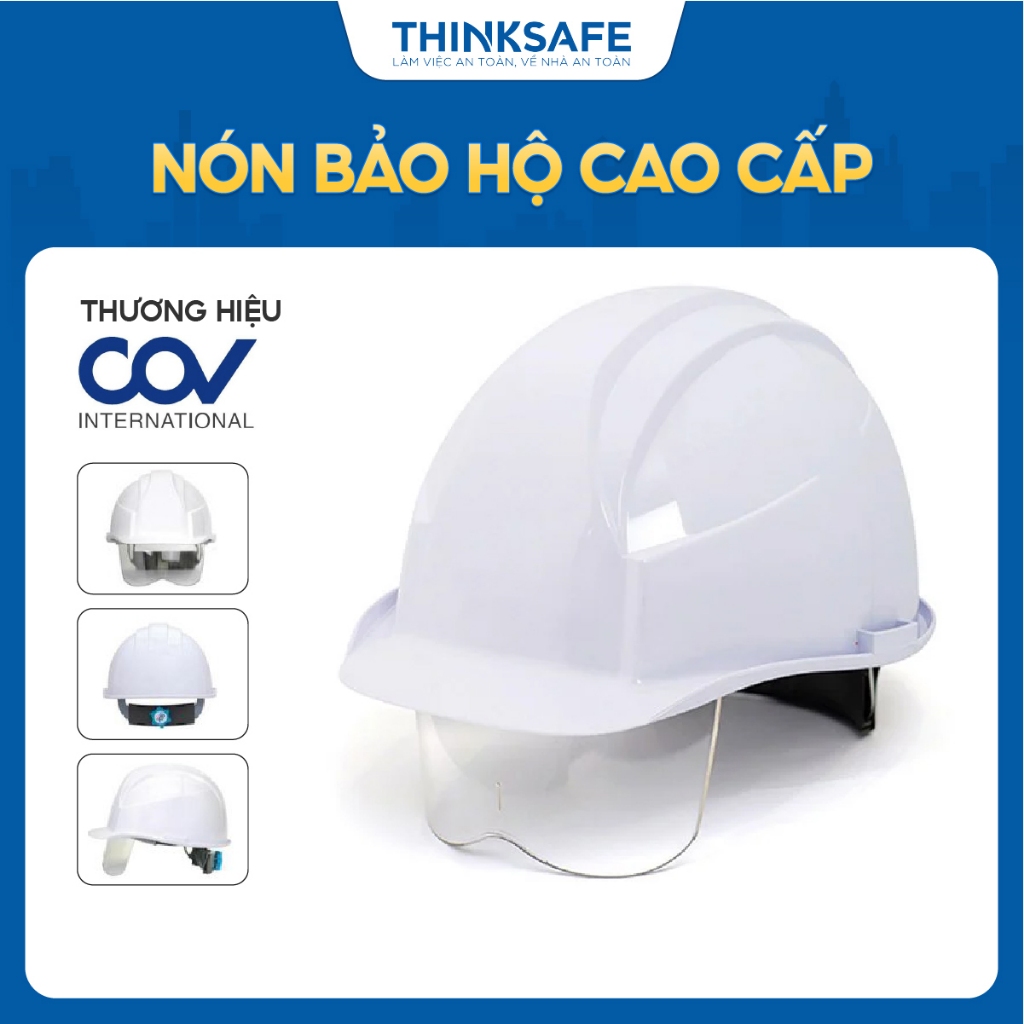 Nón bảo hộ  mũ lao động VINAH-E002 cao cấp COV Hàn Quốc, nhựu ABS bảo vệ đầu, chống va đập đâm xuyên