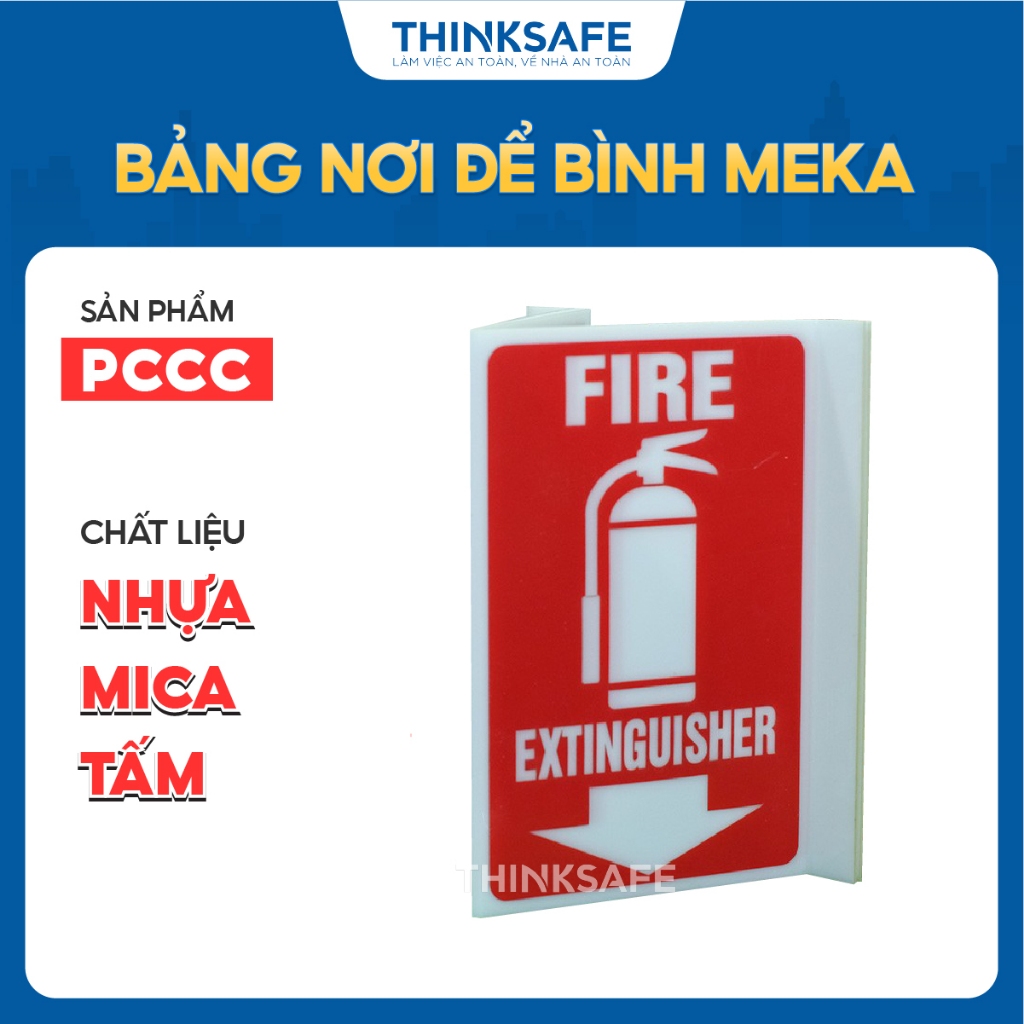 Bảng nơi để bình Meka biển tam giác PCCC độ dày 2m, tiêu lệnh chữa cháy - Thinksafe