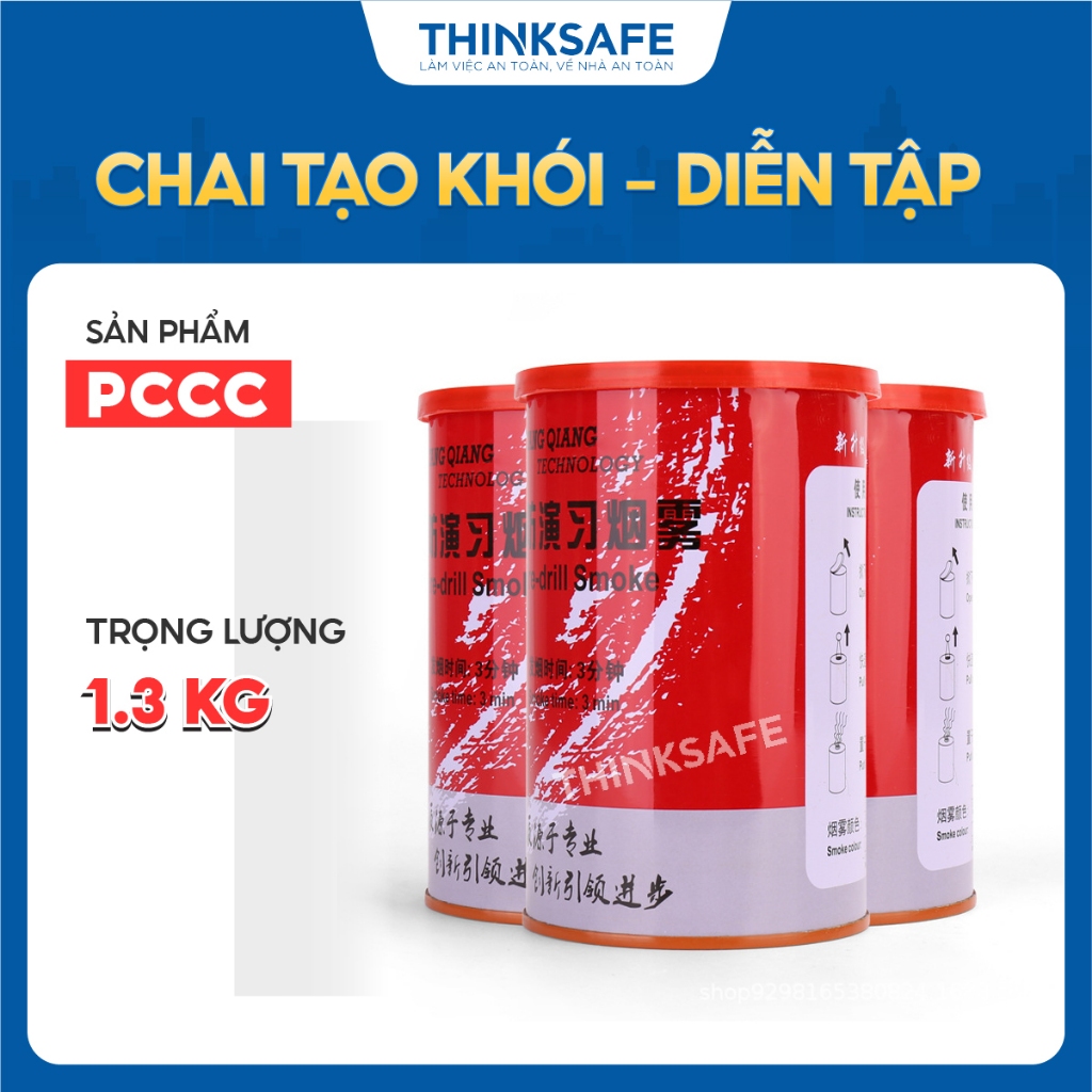Chai tạo khói dành cho thực tập 1,3kg màu cam, kích thước 84x140mm, đạt tiêu chuẩn ISO 9001:2008, chính hãng - Thinksafe