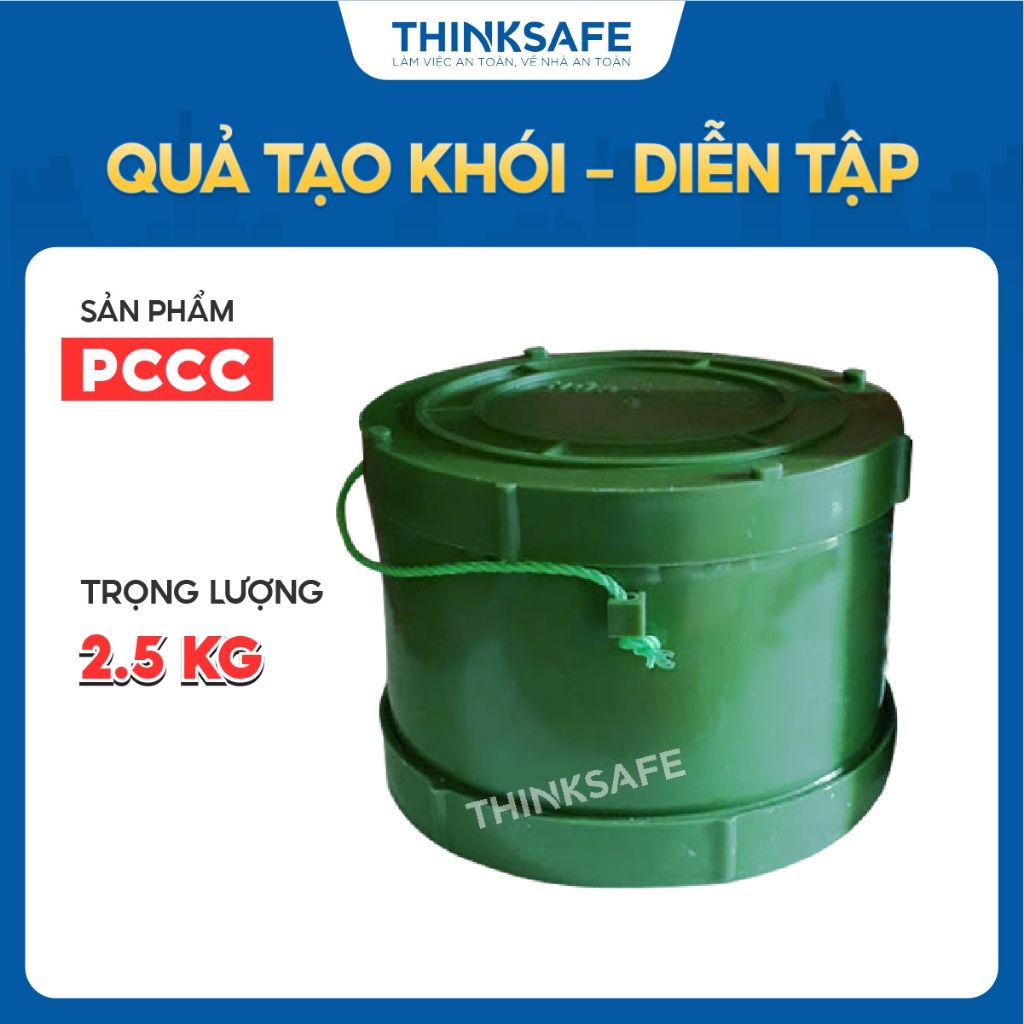 Chai tạo khói dành cho thực tập loại lớn, màu xanh, thời gian phát khói 4-5 phút, mật độ 50-70m2, chính hãng - Thinksafe