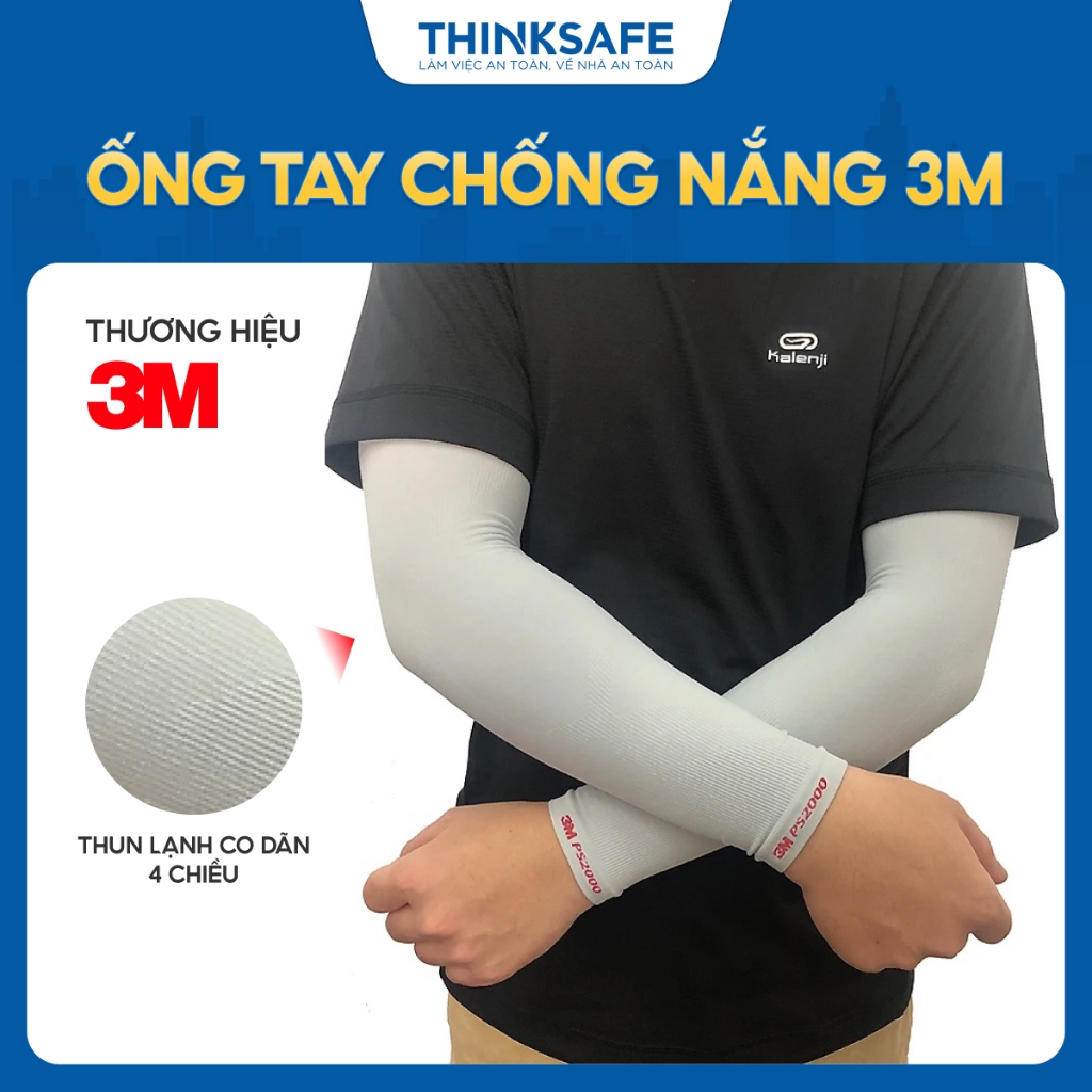 Ống tay chống tia UV 3M  PS2000 Mipan Aquax chống nắng  thoáng mát chống tia cực tím thấm hút mồ hôi - THINKSAFE