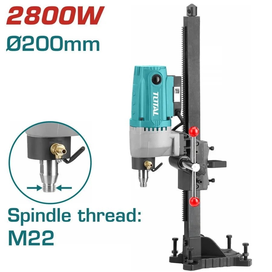 Máy khoan đá TOTAL TDDM28001, công suất 2800W - 3800W, đường kính khoan 200mm - 230mm, trục chính M22 - Thinksafe