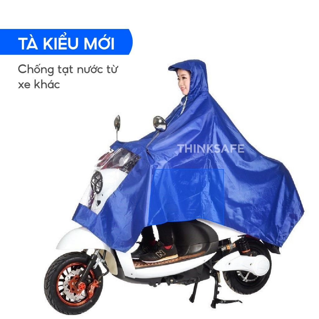 Áo mưa cánh dơi siêu dai, chống thấm và ủng đi mưa nilong 60cm, áo mưa choàng thời trang đi xe máy - Thinksafe