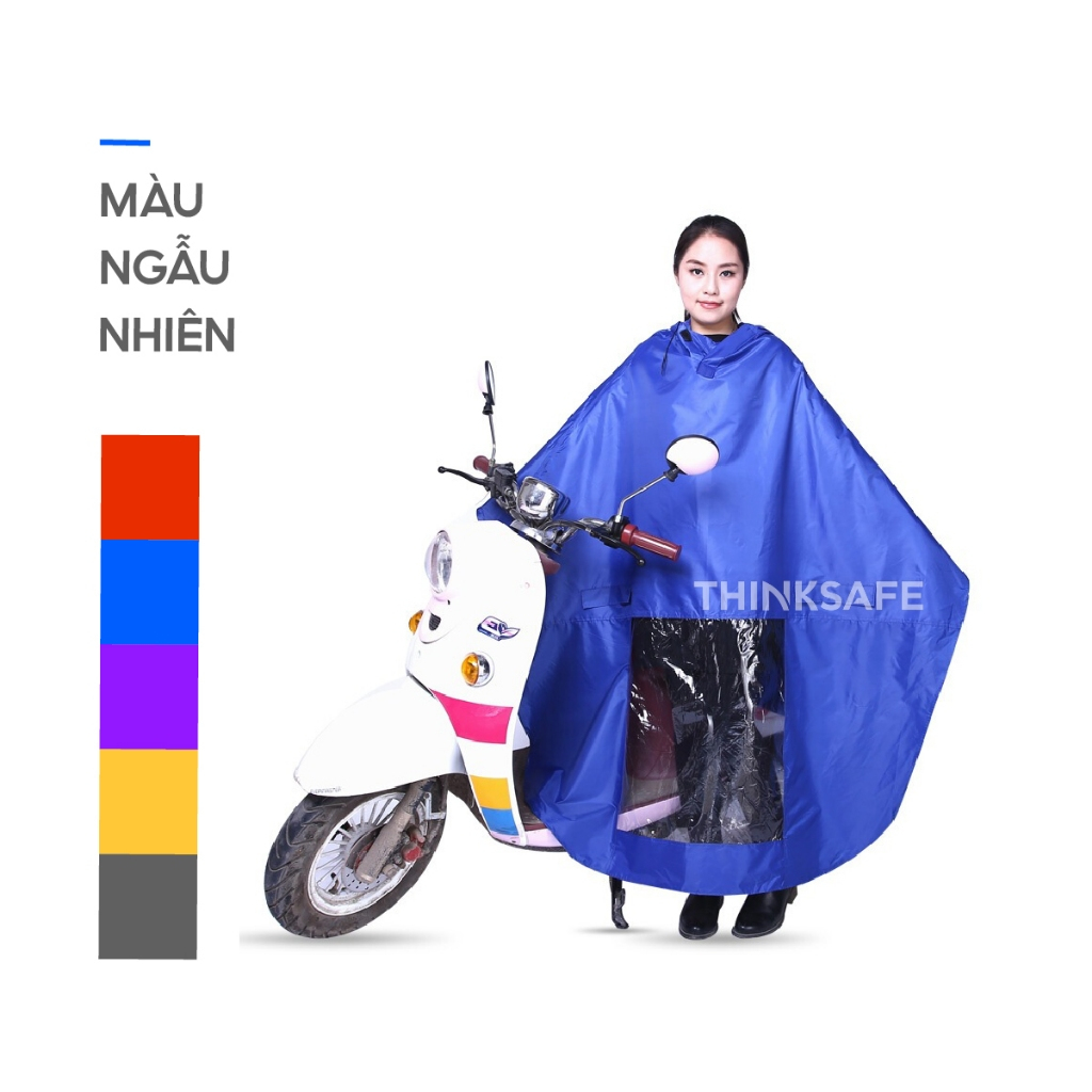 Áo mưa cánh dơi siêu dai, chống thấm và ủng đi mưa nilong 60cm, áo mưa choàng thời trang đi xe máy - Thinksafe