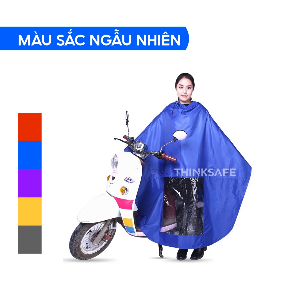 Áo mưa cánh dơi siêu dai, chống thấm và ủng đi mưa nilong 60cm, áo mưa choàng thời trang đi xe máy - Thinksafe