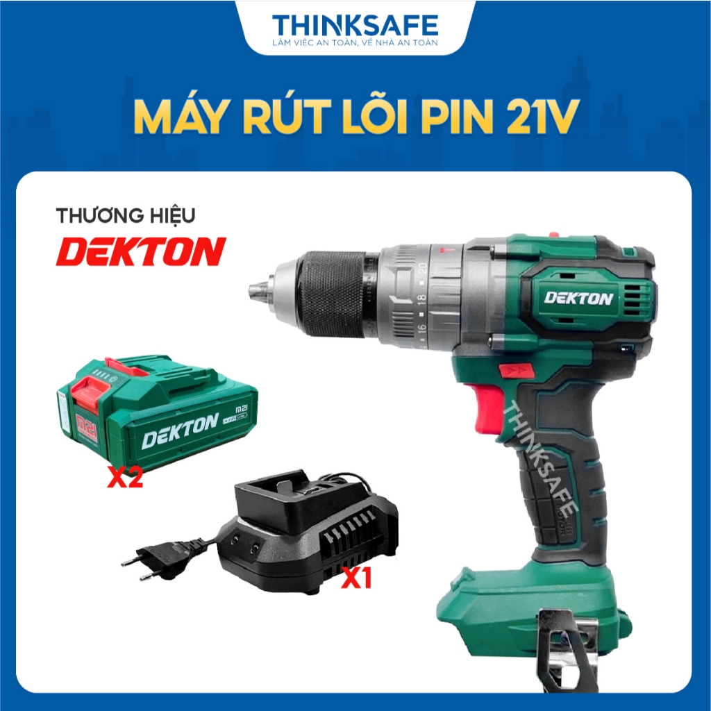 Máy khoan 3 chức năng dùng pin DEKTON M21-ID1375BL, dùng để khoan, bắt vít, khoan tường, có thể dùng rút lõi - Thinksafe