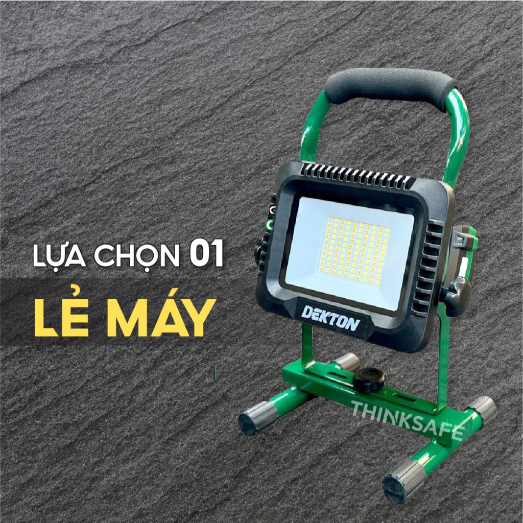 Đèn Công Trình Có 3 Cấp Độ Sáng Lên 5000Lumens DEKTON M21-D5000LM pin 21V, Đèn làm việc, Không kèm Chân Đèn - Thinksafe