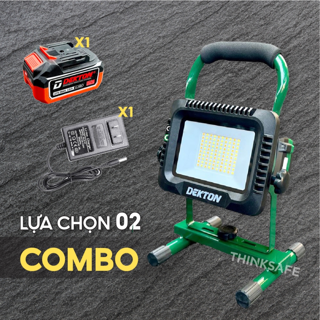 Đèn Công Trình Có 3 Cấp Độ Sáng Lên 5000Lumens DEKTON M21-D5000LM pin 21V, Đèn làm việc, Không kèm Chân Đèn - Thinksafe