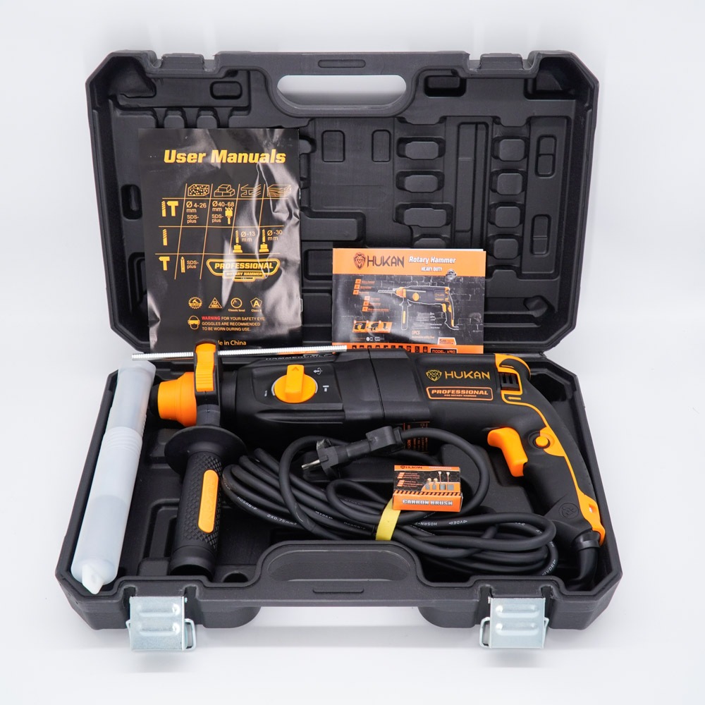 Máy khoan bê tông HUKAN K90, công suất 1020W, Máy khoan cầm tay 3 chức năng khoan thường, khoan búa và đục bê tông