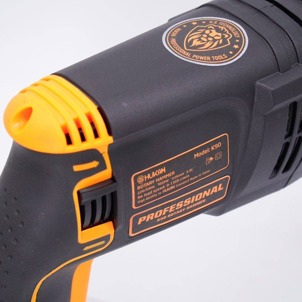 Máy khoan bê tông HUKAN K90, công suất 1020W, Máy khoan cầm tay 3 chức năng khoan thường, khoan búa và đục bê tông