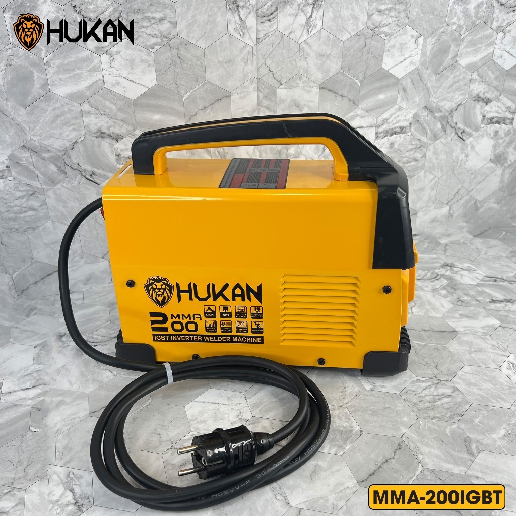 Máy hàn điện tử HUKAN MMA-200 IGBT, Công suất 3.9KV, Dòng điện ra 20-200A, Que hàn 1.6-3.2mm