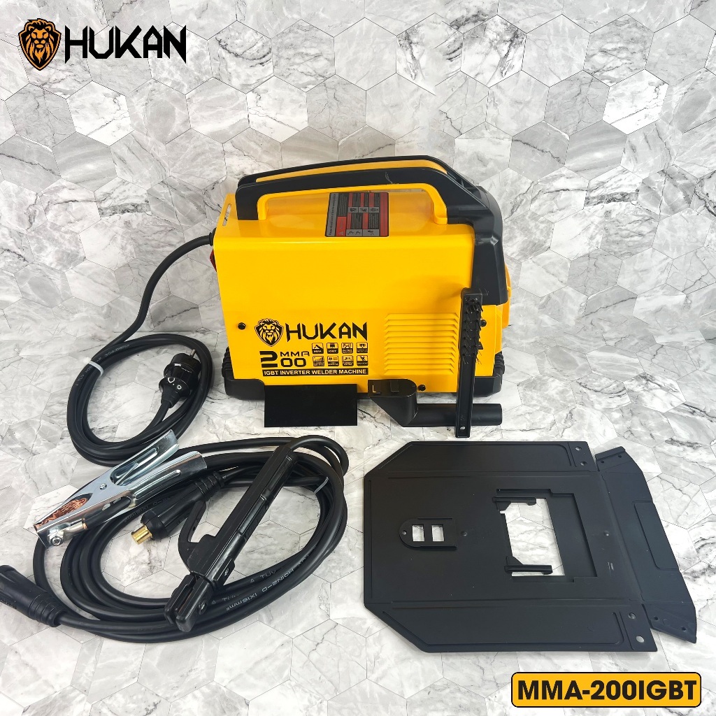 Máy hàn điện tử HUKAN MMA-200 IGBT, Công suất 3.9KV, Dòng điện ra 20-200A, Que hàn 1.6-3.2mm