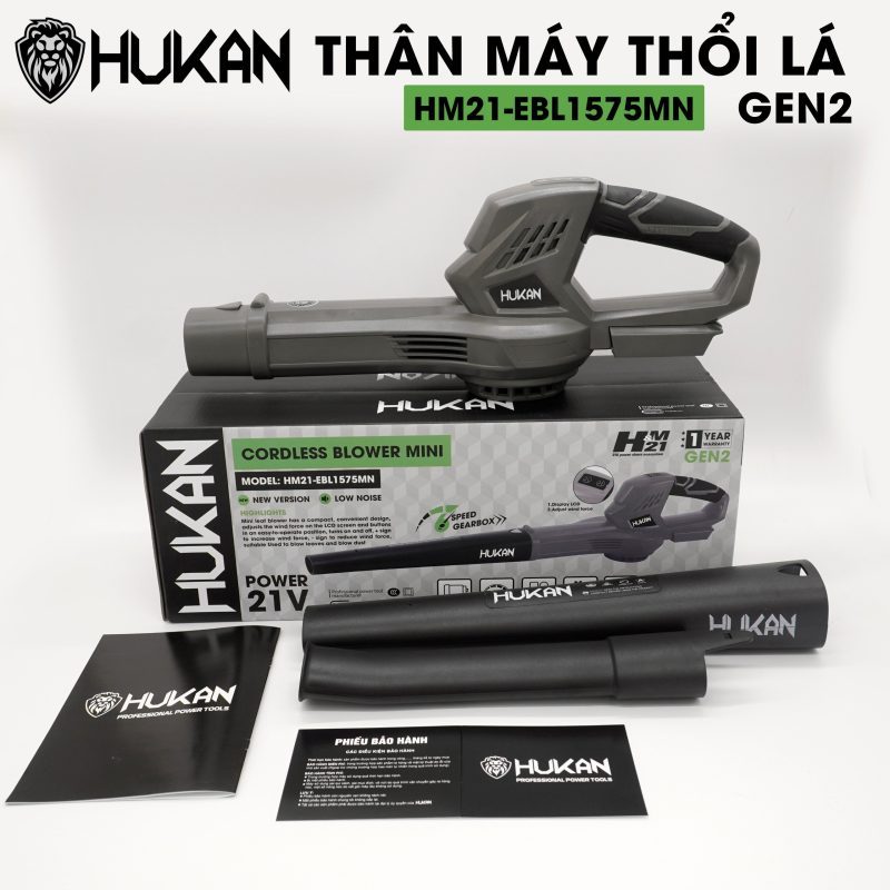 Máy thổi lá pin HUKAN HM21-EBL1575MN, điện áp 21V, 6 cấp chỉnh tốc, thân máy thổi lá, CHƯA KÈM PIN SẠC - ThinkSafe