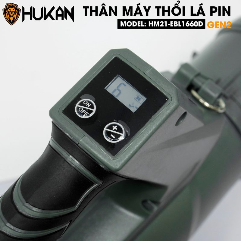 Máy thổi lá pin HUKAN HM21-EBL1660D, điện áp 21V, 6 cấp chỉnh tốc, thân máy thổi lá lớn, Chưa kèm pin sạc - ThinkSafe