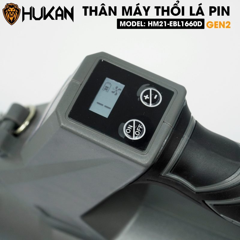 Máy thổi lá pin HUKAN HM21-EBL1660D, điện áp 21V, 6 cấp chỉnh tốc, thân máy thổi lá lớn, Chưa kèm pin sạc - ThinkSafe