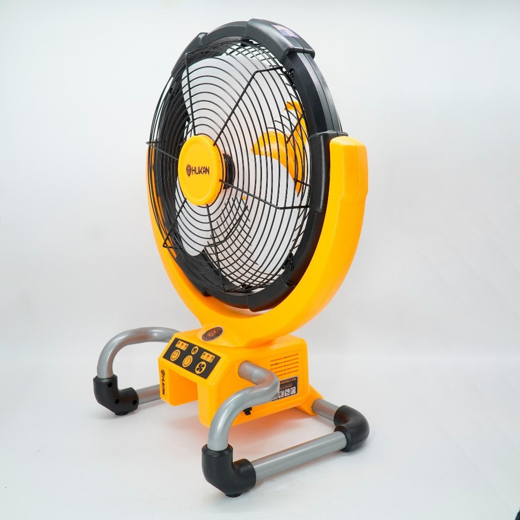 Thân máy quạt HUKAN HK-CRF3500M, Dùng pin 21V và điện 220V, 3 chế độ gió, hẹn giờ, Kèm 1 adapter, Chưa Kèm Pin Sạc