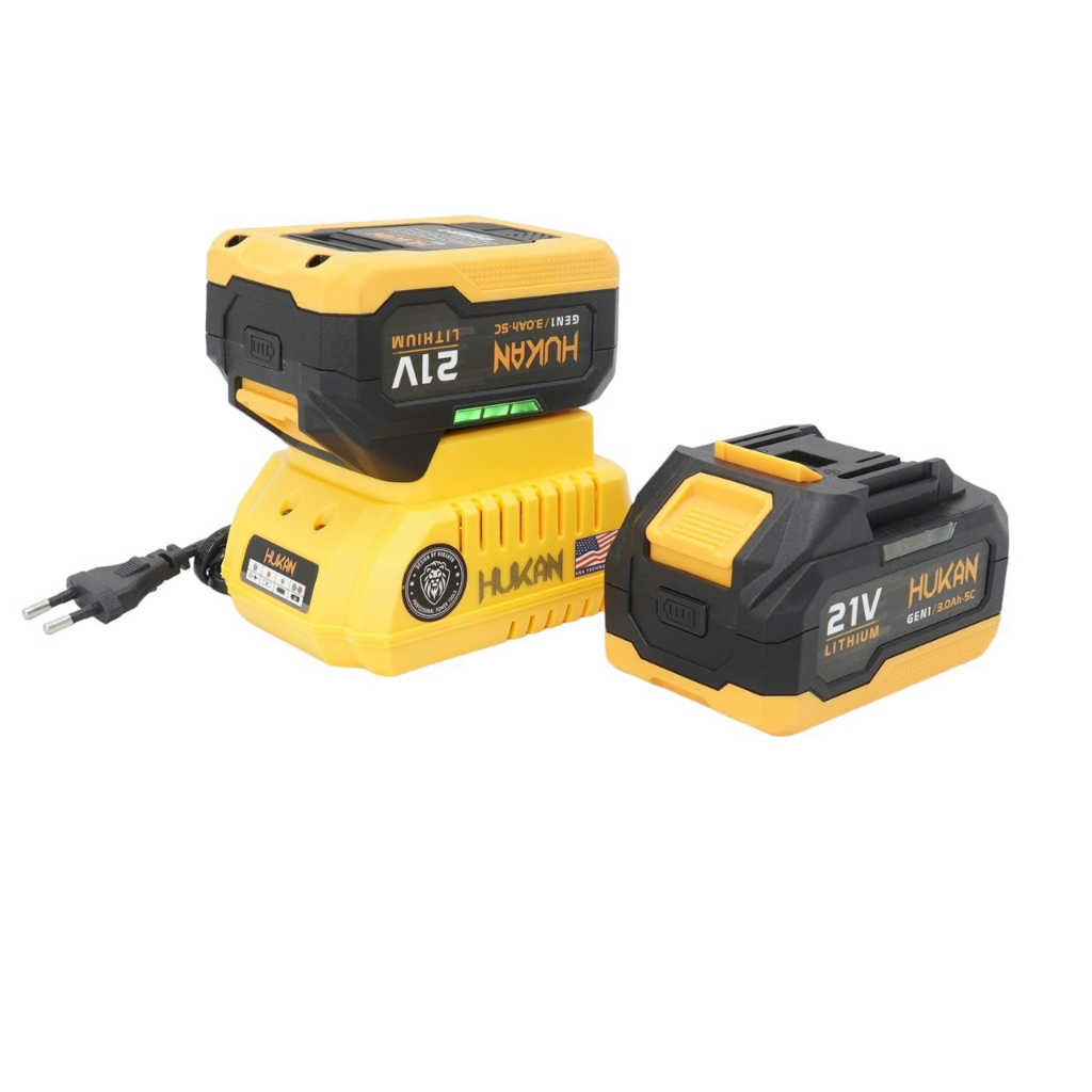 Combo pin HUKAN HM21-G1-CB3000small gồm 2 Pin 10 Cells - 5C Kèm sạc 1.5A, dung lượng pin 3A, dòng xả 5C - ThinkSafe