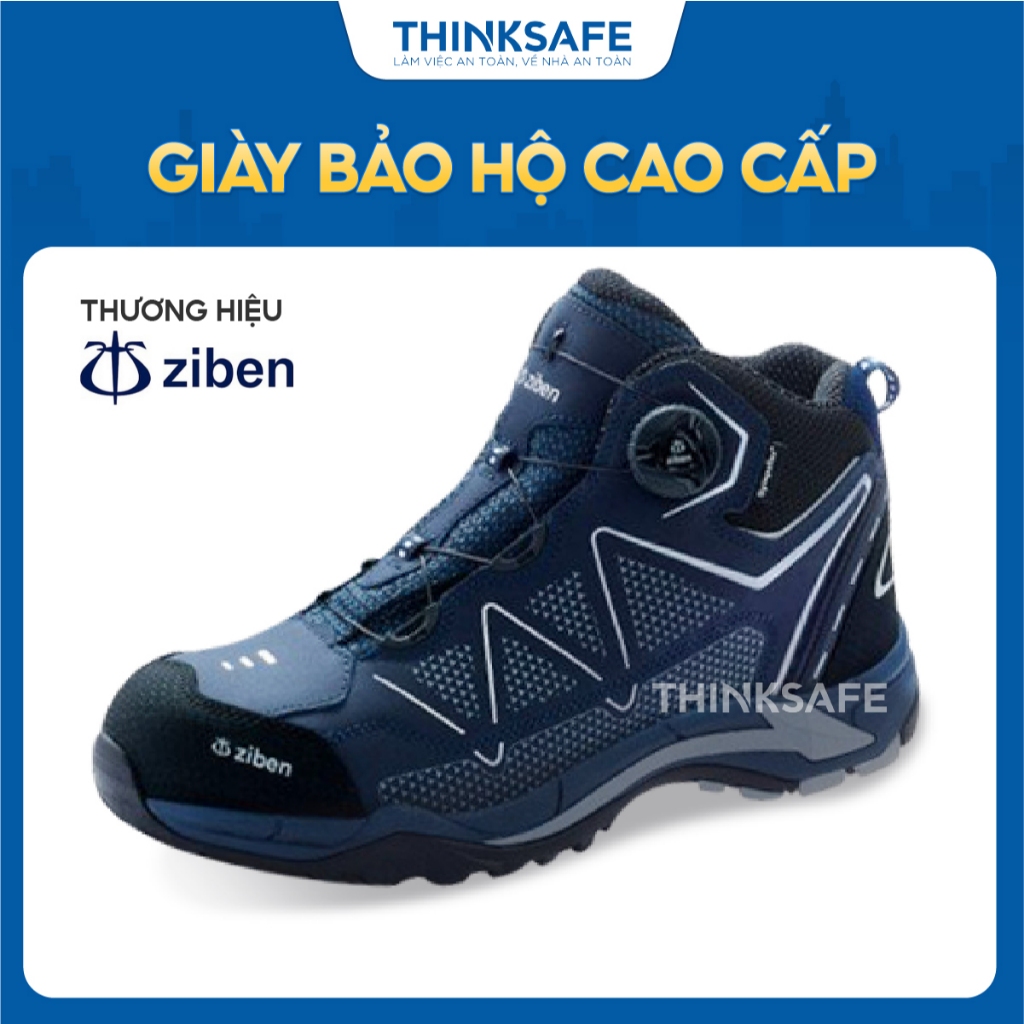Giày bảo hộ Hàn Quốc ZIBEN 171S cao cổ, da thật, thời trang toáng khí chống va đập, chống thấm nước, thời trang - Thinks