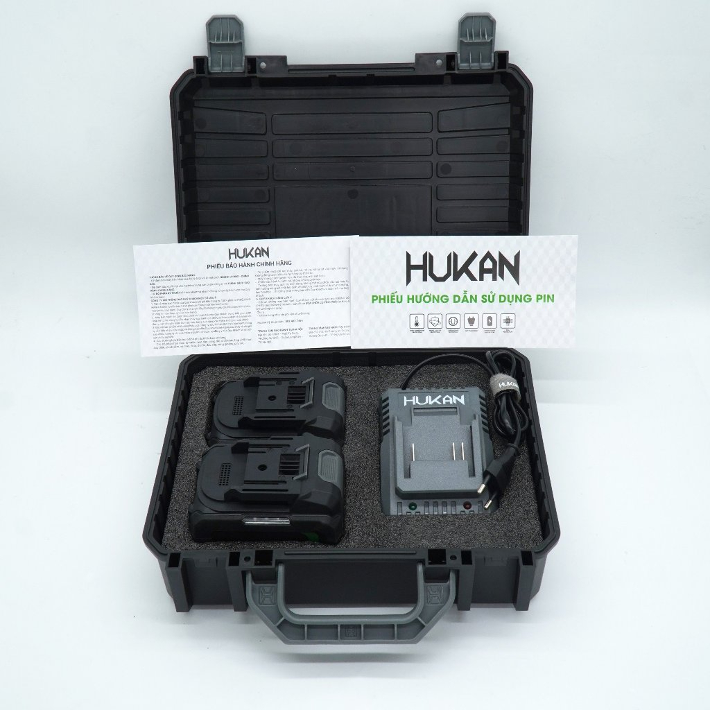 Combo 2 Pin HUKAN gồm pin 4ah và 6ah, sạc 2a gen 2, điện áp 21V, dòng xả 15C, pin 10 cell chính hãng - Thinksafe