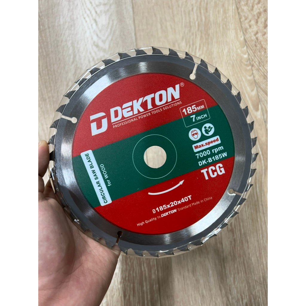 Máy cắt gỗ DEKTON DK18501 công suất 1500W đĩa 185mm có kèm lưỡi máy cưa gỗ, cắt nghiêng 45 đô