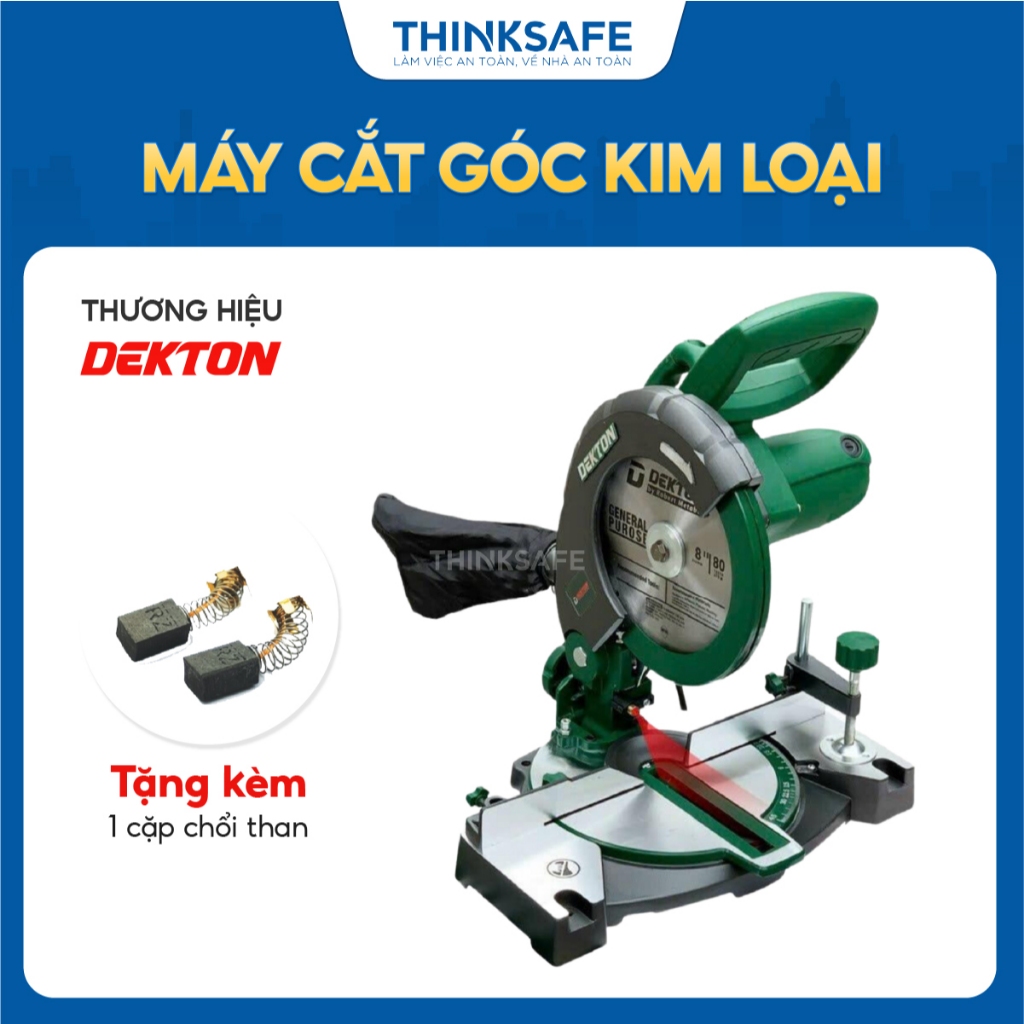 Máy Cắt Góc Kim Loại Để Bàn 210MM Dekton DK-CN210 1500W Cắt Nghiêng 45 Độ Đèn Laser Soi Mặt Cắt