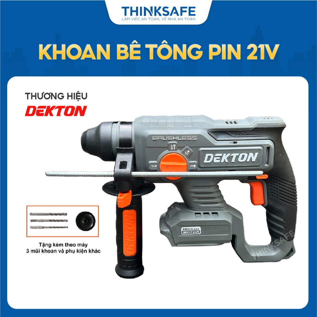 Máy khoan bê tông 3 CN Dekton M21-RH2603CP Brushless, khoan chuyên dùng công trình, nhà xưởng