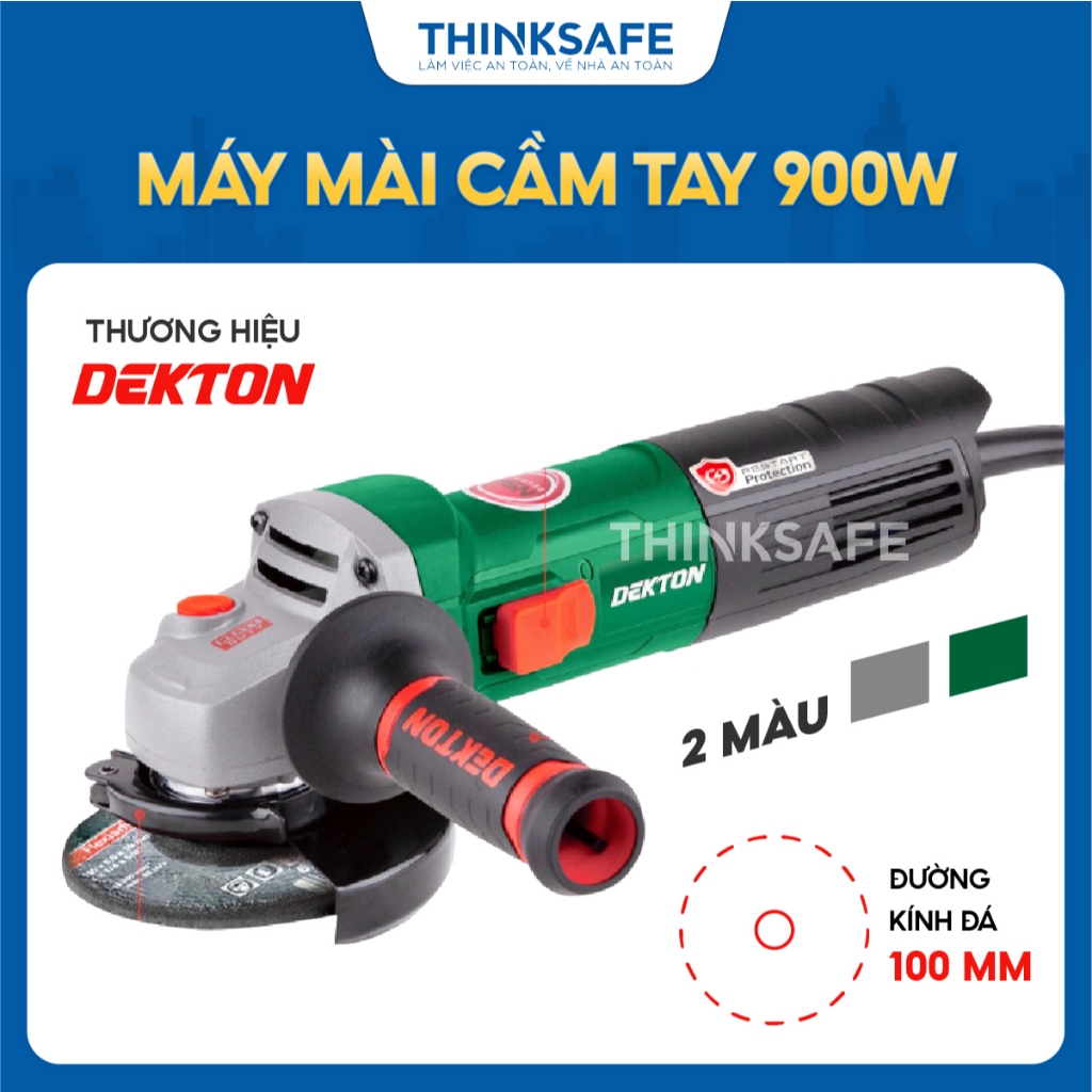 Máy mài cầm tay DEKTON DK-AG901R, Công suất 900w, Công tắc đuôi, lõi dây đồng - Thinksafe