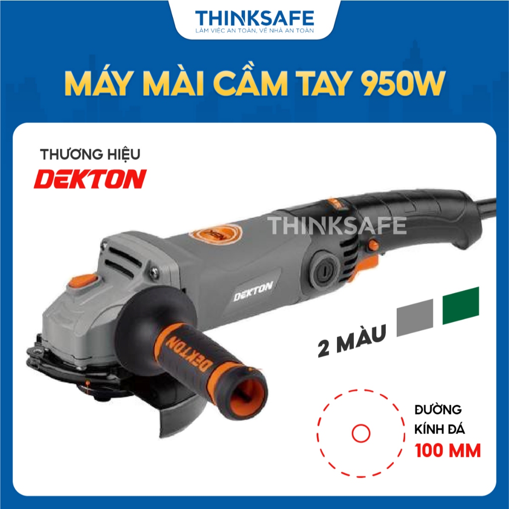 Máy Mài Góc Dekton 950W Công Tắc Bóp Cán Dài DK-AG950S Có Chỉnh Tốc Độ lõi dây đồng - Thinksafe