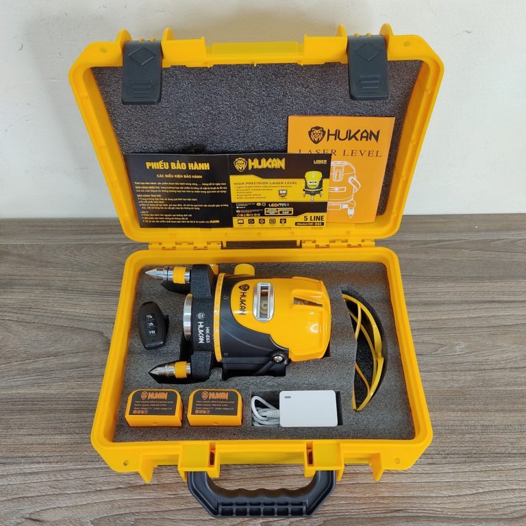 Máy cân bằng laser 5 tia xanh HUKAN T99 và HK-E63, phạm vi hoạt động 50 - 70mm, Máy cân mực không kèm chân - Thinksafe