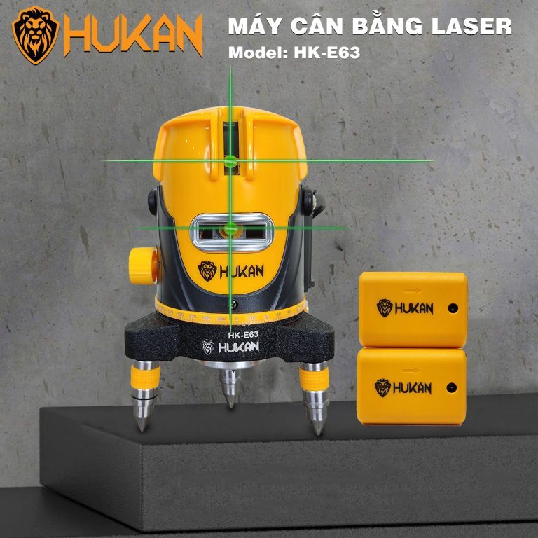 Máy cân bằng laser 5 tia xanh HUKAN T99 và HK-E63, phạm vi hoạt động 50 - 70mm, Máy cân mực không kèm chân - Thinksafe