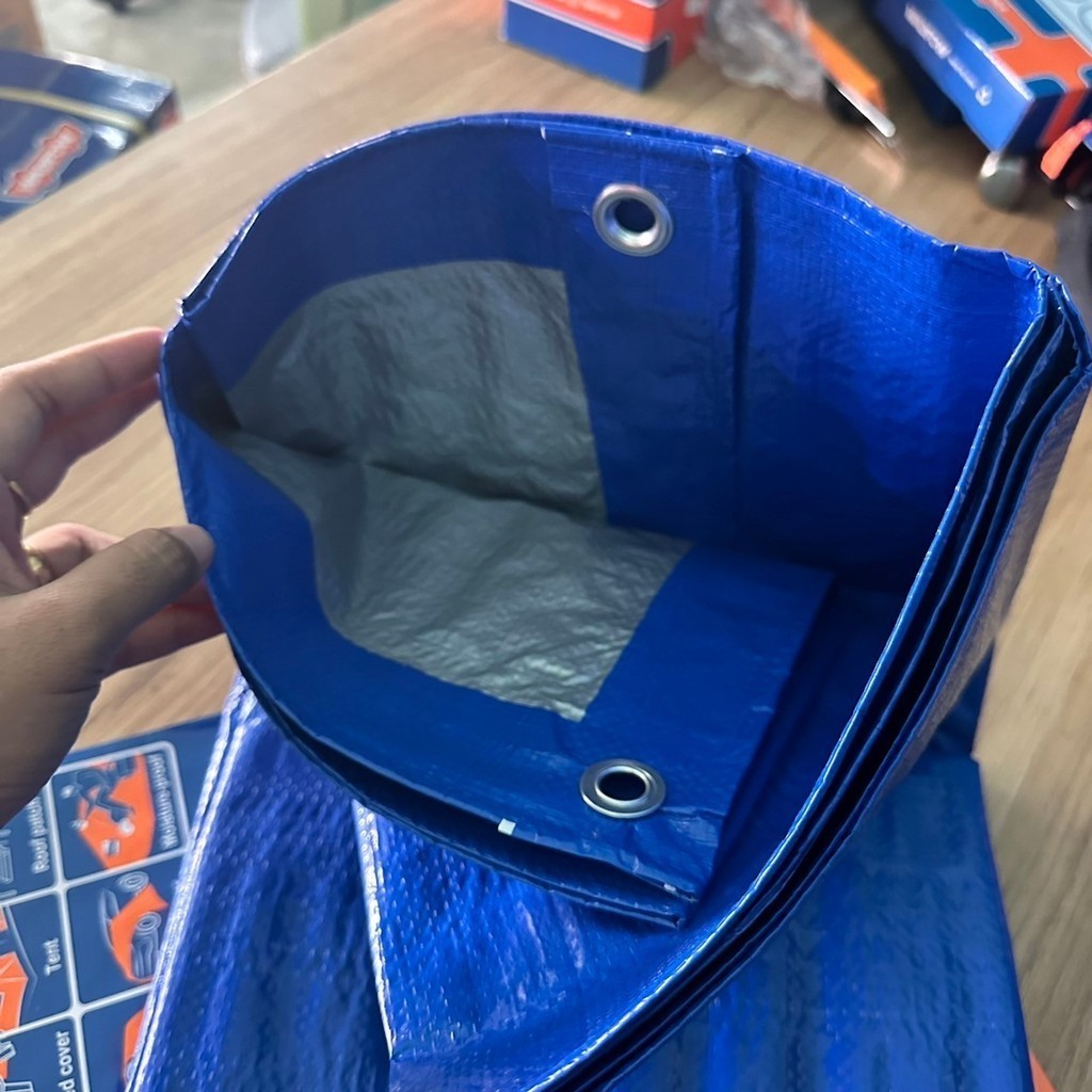 Tấm bạt phủ Wadfow chất liệu PE, kích thước 2mx3m - 5mx6m, độ dày 0.15mm bạt che chắn mái hiên đồ đạc xe hơi - Thinksafe