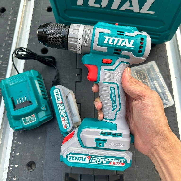 Máy Khoan 3 chức năng 50Nm Dùng Pin 20V TOTAL TIDLI20508 có búa Hàng Chính Hãng Bảo Hành 6 Tháng