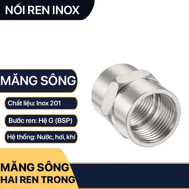 Đầu Nối Ren Inox 21, Nối Ren Trong 21, Măng Xông Inox 21, Đầu Nối Hai ...