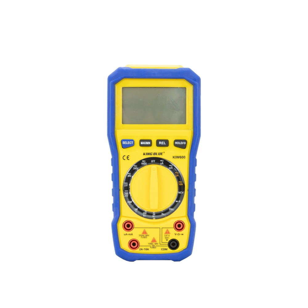 Đồng hồ đo điện vạn năng điện tử 600V KingBlue KIW-600 hiển thị 2000 số đếm, chuẩn CAT II 600V kèm dây đo