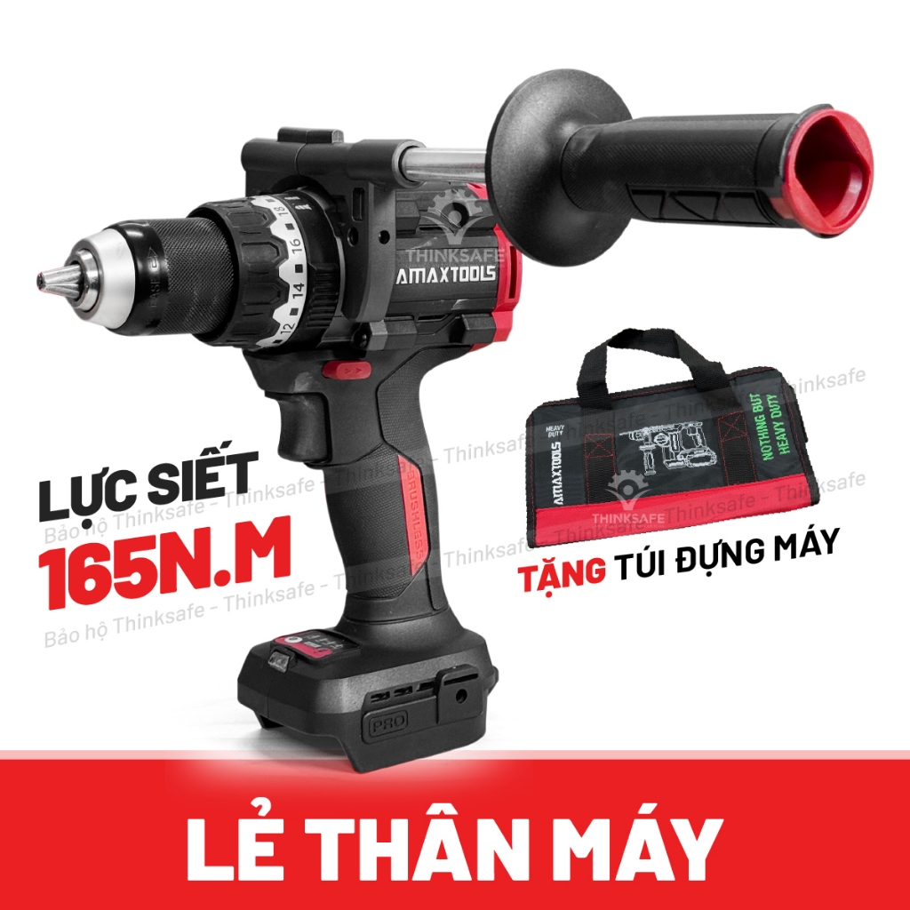 Máy Khoan Rút Lõi AMAXTOOLS 120Nm AKI12013 khoan pin chuyên dùng cho thợ điện lạnh
