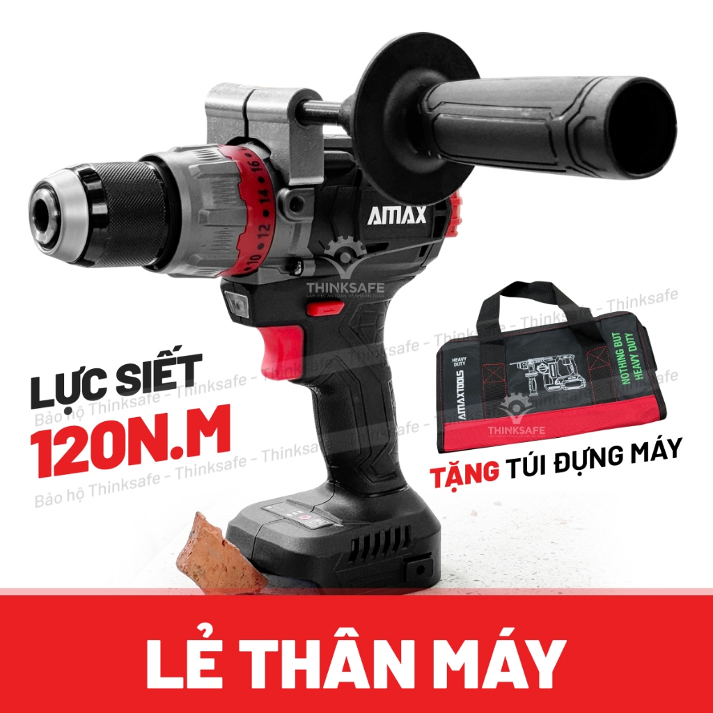 Máy Khoan Rút Lõi AMAXTOOLS 120Nm AKI12013 khoan pin chuyên dùng cho thợ điện lạnh