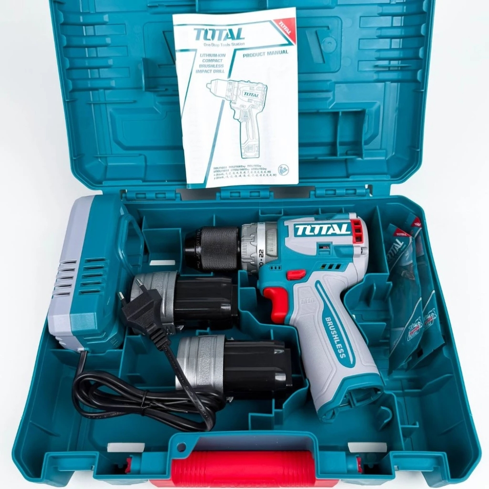 Máy khoan búa pin 16V không chổi than Total TIDLI16682 lực siết 60Nm